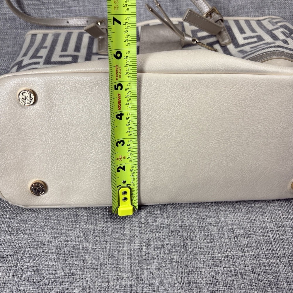 Spartina 449 De Renne Daufuskie Turn Key Classic Natural Linen Leather Tote - Picture 12 of 14